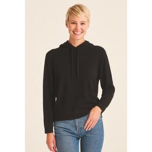 Naadam Cashmere Hoodie S Black Pullover Sweater Soft Luxury Minimalist Knit